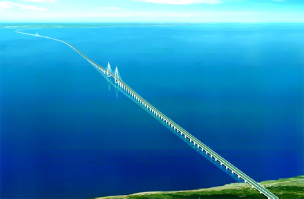 Самый длинный мост в мире начали строить в Китае фото